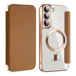 Laptop, Telefoane si Tablete - Telefoane mobile si accesorii - Accesorii Telefoane - Huse telefoane - Husa pentru Samsung Galaxy S22 Plus 5G - Techsuit SmartMag Book Case - Maro - Infinity.ro