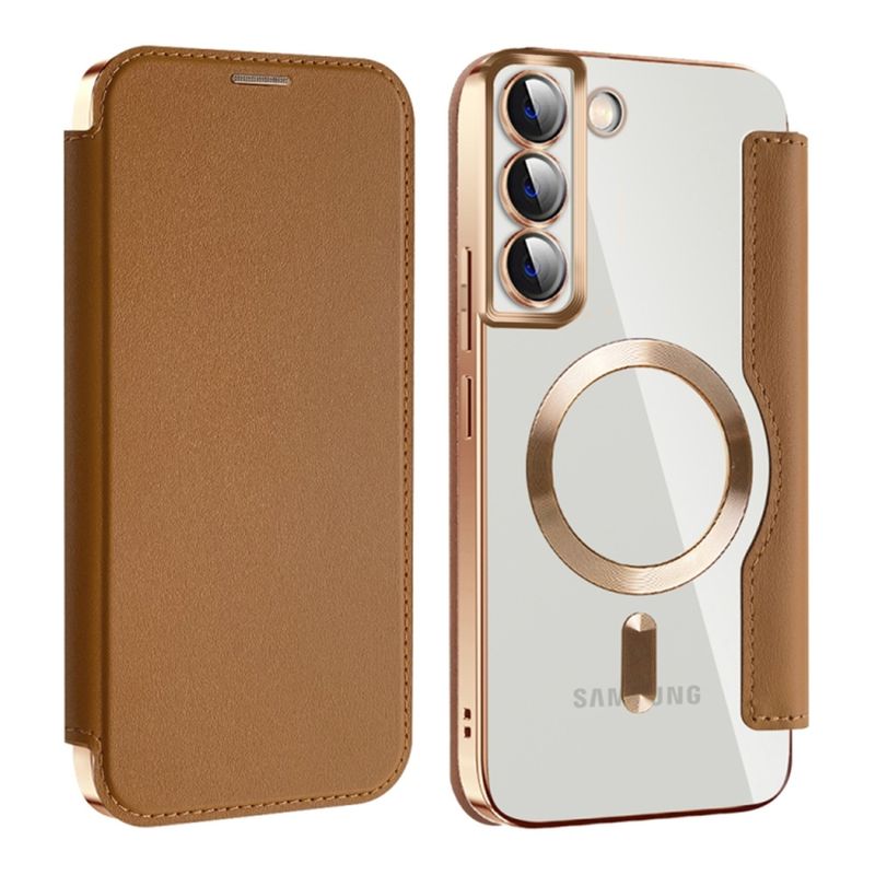 Laptop, Telefoane si Tablete - Telefoane mobile si accesorii - Accesorii Telefoane - Huse telefoane - Husa pentru Samsung Galaxy S22 Plus 5G - Techsuit SmartMag Book Case - Maro - Infinity.ro