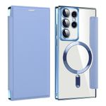 Laptop, Telefoane si Tablete - Telefoane mobile si accesorii - Accesorii Telefoane - Huse telefoane - Husa pentru Samsung Galaxy S22 Ultra 5G - Techsuit SmartMag Book Case - Albastru deschis - Infinity.ro