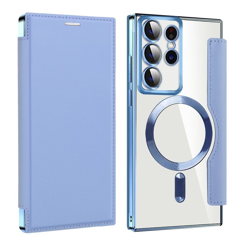 Laptop, Telefoane si Tablete - Telefoane mobile si accesorii - Accesorii Telefoane - Huse telefoane - Husa pentru Samsung Galaxy S22 Ultra 5G - Techsuit SmartMag Book Case - Albastru deschis - Infinity.ro