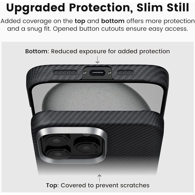 Laptop, Telefoane si Tablete - Telefoane mobile si accesorii - Accesorii Telefoane - Huse telefoane - Husa pentru iPhone 16 Pro Max - Techsuit Aramid Fiber MagSafe - Negru - Infinity.ro