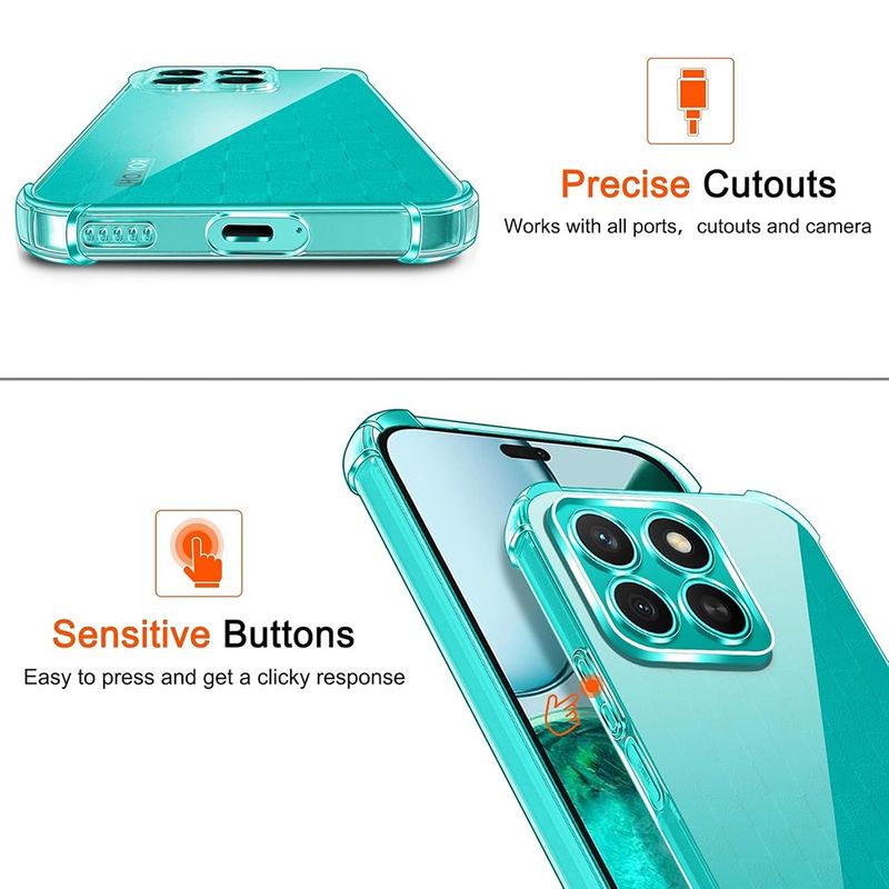 Laptop, Telefoane si Tablete - Telefoane mobile si accesorii - Accesorii Telefoane - Huse telefoane - Husa pentru Honor X8c - Techsuit Shockproof Transparent Silicone - Transparent - Infinity.ro