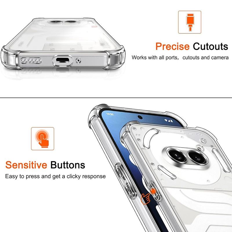 Laptop, Telefoane si Tablete - Telefoane mobile si accesorii - Accesorii Telefoane - Huse telefoane - Husa pentru Nothing Phone (3a) - Techsuit Shockproof Transparent Silicone - Transparent - Infinity.ro