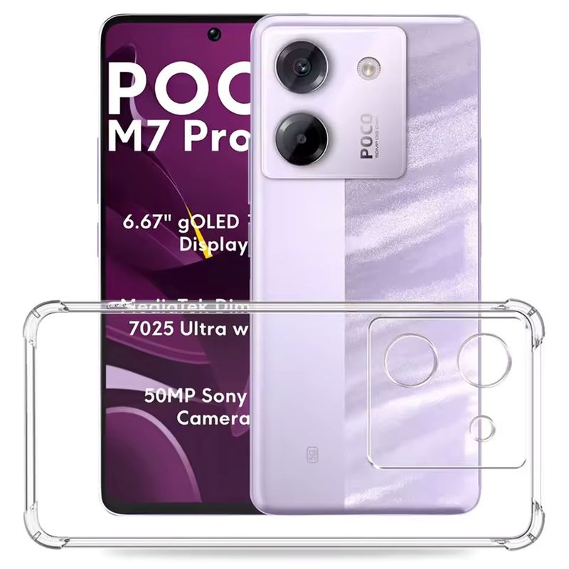 Laptop, Telefoane si Tablete - Telefoane mobile si accesorii - Accesorii Telefoane - Huse telefoane - Husa pentru Xiaomi Poco M7 ProA 5G - Techsuit Shockproof Transparent Silicone - Transparent - Infinity.ro