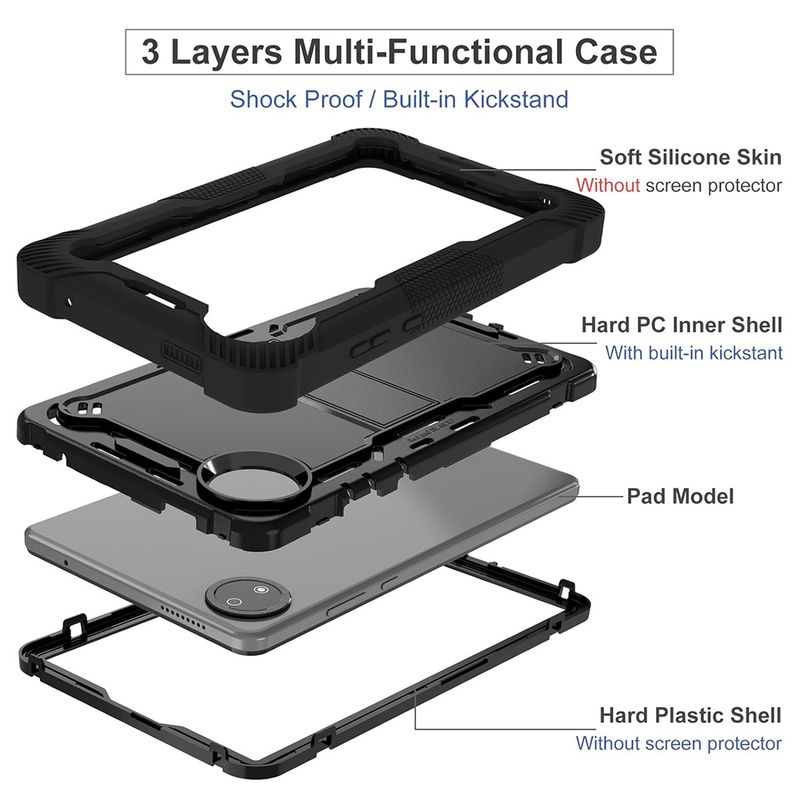 Laptop, Telefoane si Tablete - Tablete si accesorii tablete - Accesorii Tablete - Huse tablete - Husa pentru Xiaomi Pad 7 + Folie - Techsuit Rugged TabShell - Negru - Infinity.ro