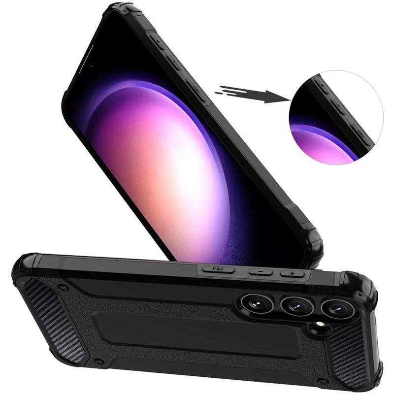 Laptop, Telefoane si Tablete - Telefoane mobile si accesorii - Accesorii Telefoane - Huse telefoane - Husa pentru Samsung Galaxy S25 Plus - Techsuit Hybrid Armor - Negru - Infinity.ro