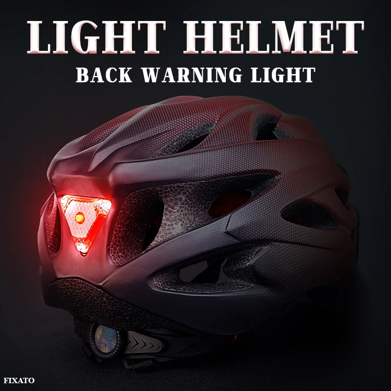 Sport si Outdoor - Echipament Sportiv - Accesorii echipament sportiv - Casti de protectie - Casca Protectie Bicicleta, FIXATO, Cu LED lumina spate, Trei moduri luminoase, Viziera Detasabila, Aerodinamica,, Negru - Infinity.ro