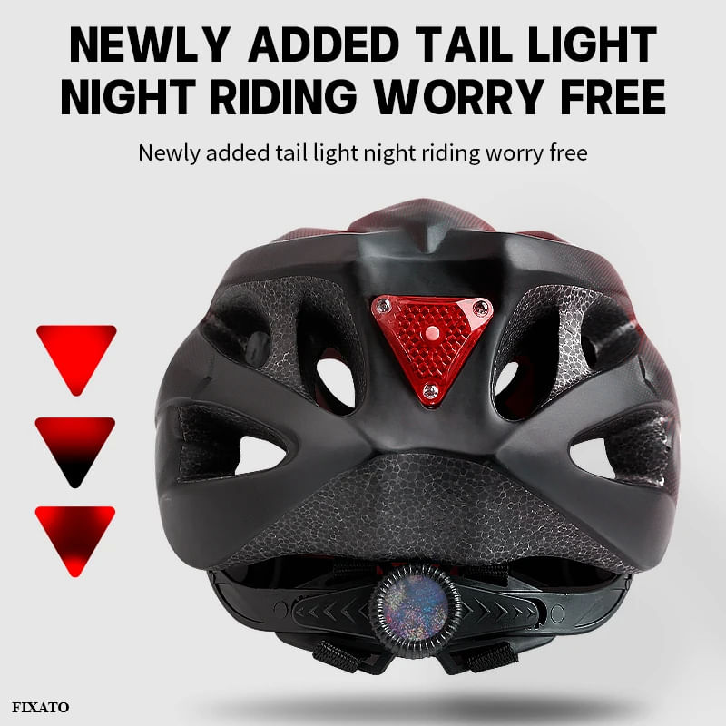 Sport si Outdoor - Echipament Sportiv - Accesorii echipament sportiv - Casti de protectie - Casca Protectie Bicicleta, FIXATO, Cu LED lumina spate, Trei moduri luminoase, Viziera Detasabila, Aerodinamica,, Negru - Infinity.ro