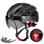 Sport si Outdoor - Echipament Sportiv - Accesorii echipament sportiv - Casti de protectie - Casca Protectie Bicicleta, FIXATO, Cu LED lumina spate, Trei moduri luminoase, Viziera Detasabila, Aerodinamica,, Negru - Infinity.ro