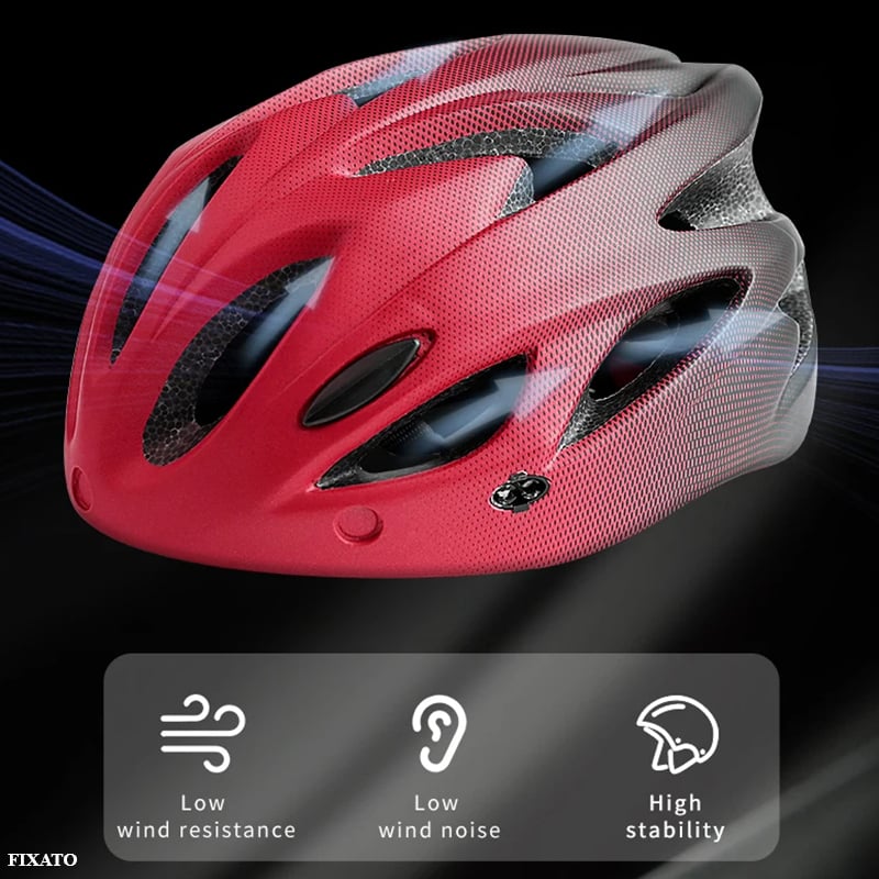 Sport si Outdoor - Echipament Sportiv - Accesorii echipament sportiv - Casti de protectie - Casca Protectie Bicicleta, FIXATO, Cu LED lumina spate, Trei moduri luminoase, Viziera Detasabila, Aerodinamica,Albastru - Infinity.ro