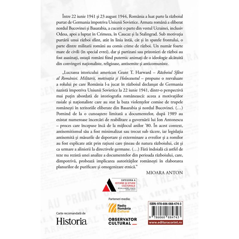 Carti si Birotica - Carti - Istorie - Razboiul Sfant al Romaniei. Militarii, motivatia si Holocaustul - Infinity.ro