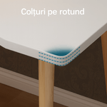 Casa si Gradina - Mobilier - Mese si birouri - Birouri - Birou Calculator 80x40x72 cm, Design Modern Scandinav, Multifunctional, Blat MDF,Cadru Metalic,Alb - Infinity.ro