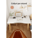 Casa si Gradina - Mobilier - Mese si birouri - Birouri - Birou Calculator 80x40x72 cm, Design Modern Scandinav, Multifunctional, Blat MDF,Cadru Metalic,Alb - Infinity.ro