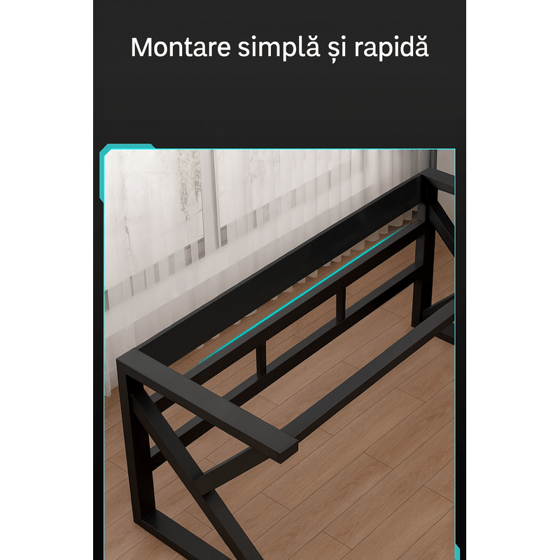 PC, gaming si accesorii - Gaming - Accesorii gaming - Birouri gaming - Birou Gaming Extreme1 120x60 cm Negru Mat – Design Modern, Stabil si Ergonomic - Infinity.ro