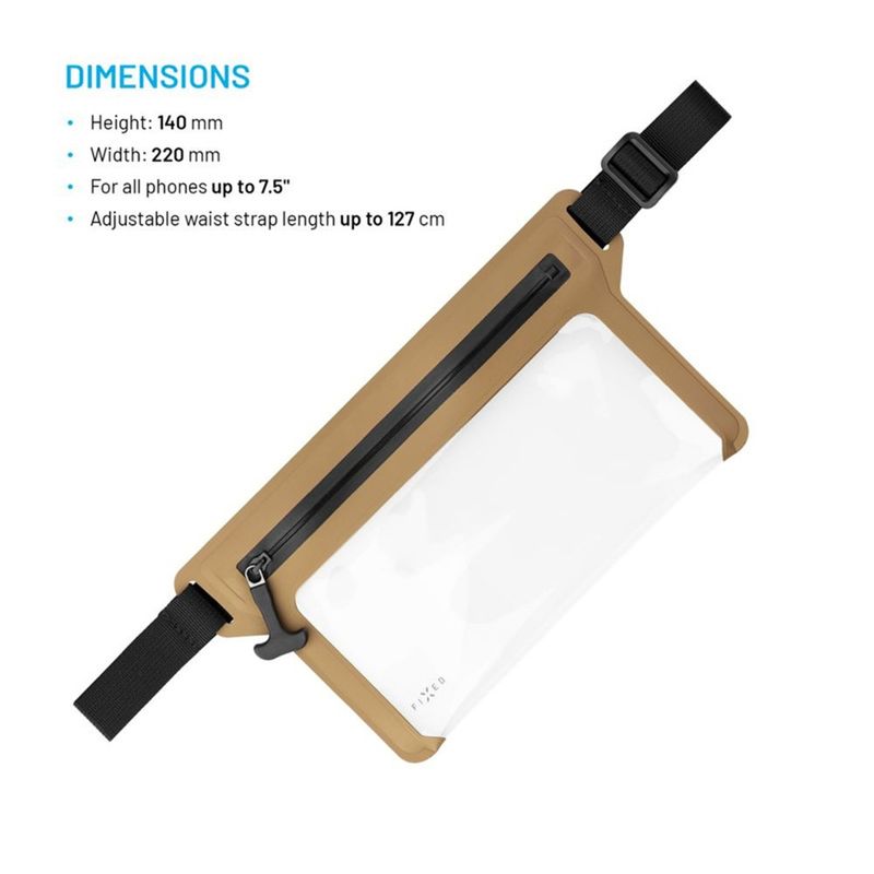 Laptop, Telefoane si Tablete - Telefoane mobile si accesorii - Accesorii Telefoane - Huse telefoane - Carcasa, Borseta Impermeabila pentru Telefon 7.5" - Fixed Dry Belt - Bej - Infinity.ro