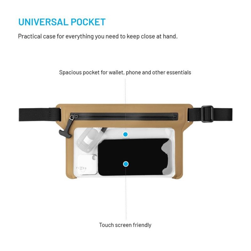 Laptop, Telefoane si Tablete - Telefoane mobile si accesorii - Accesorii Telefoane - Huse telefoane - Carcasa, Borseta Impermeabila pentru Telefon 7.5" - Fixed Dry Belt - Bej - Infinity.ro