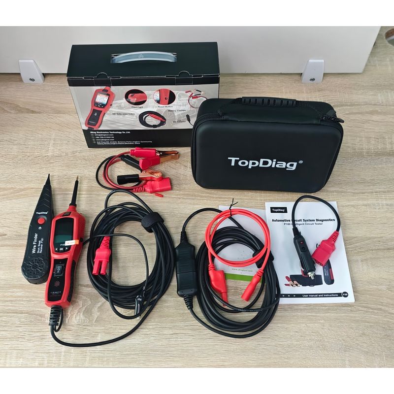 Auto si Moto - Reparatii si depanare - Scule auto - Testere si multimetre - Tester Circuite Auto TopDiag P180 cu Detector Fire P181 – Tester Inteligent 6V-30V pentru Tensiune, - Infinity.ro