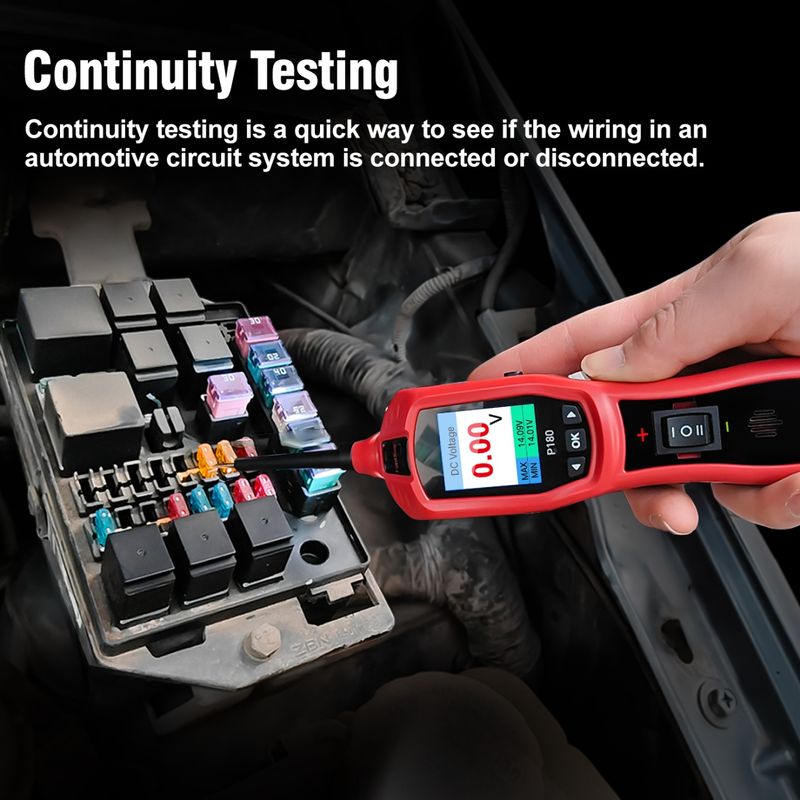 Auto si Moto - Reparatii si depanare - Scule auto - Testere si multimetre - Tester Circuite Auto TopDiag P180 cu Detector Fire P181 – Tester Inteligent 6V-30V pentru Tensiune, - Infinity.ro