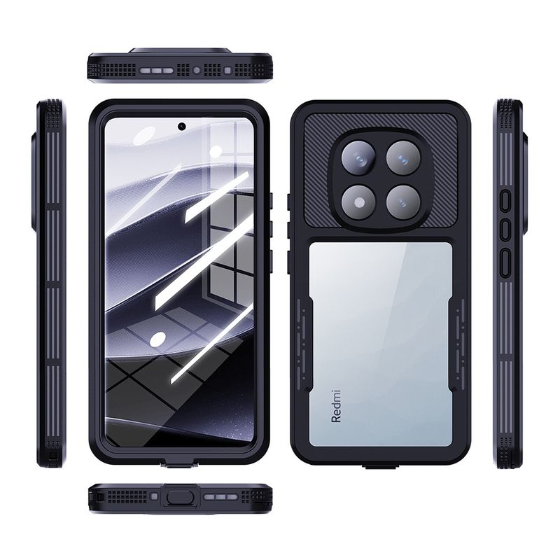 Laptop, Telefoane si Tablete - Telefoane mobile si accesorii - Accesorii Telefoane - Huse telefoane - Husa pentru Xiaomi Rosumi Note 14 Pro 5G / Poco X7 - ShellBox Waterproof IP68 Case - Negru - Infinity.ro