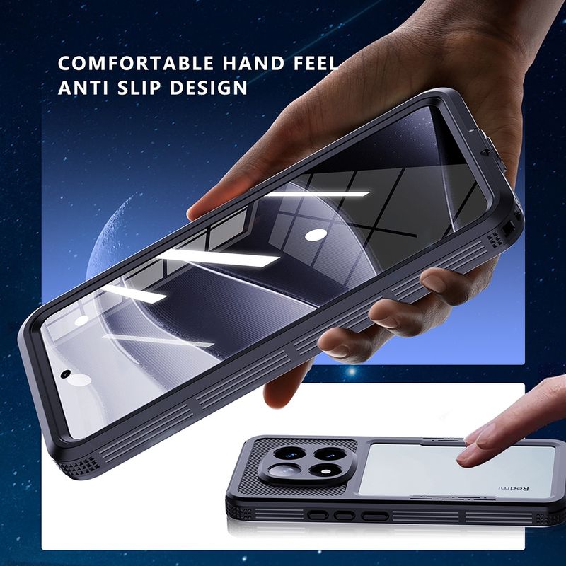 Laptop, Telefoane si Tablete - Telefoane mobile si accesorii - Accesorii Telefoane - Huse telefoane - Husa pentru Xiaomi Rosumi Note 14 Pro 5G / Poco X7 - ShellBox Waterproof IP68 Case - Negru - Infinity.ro