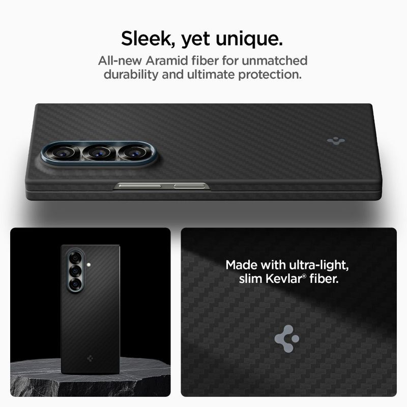 Laptop, Telefoane si Tablete - Telefoane mobile si accesorii - Accesorii Telefoane - Huse telefoane - Husa pentru Samsung Galaxy Z Fold7 - Spigen Air Skin - Aramid Negru - Infinity.ro