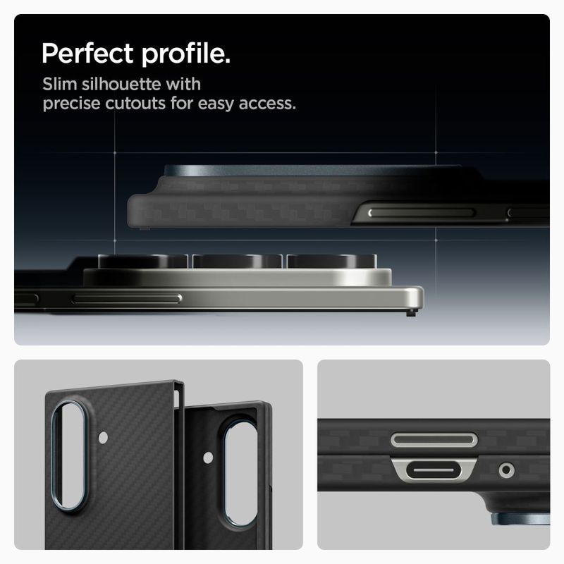 Laptop, Telefoane si Tablete - Telefoane mobile si accesorii - Accesorii Telefoane - Huse telefoane - Husa pentru Samsung Galaxy Z Fold7 - Spigen Air Skin - Aramid Negru - Infinity.ro