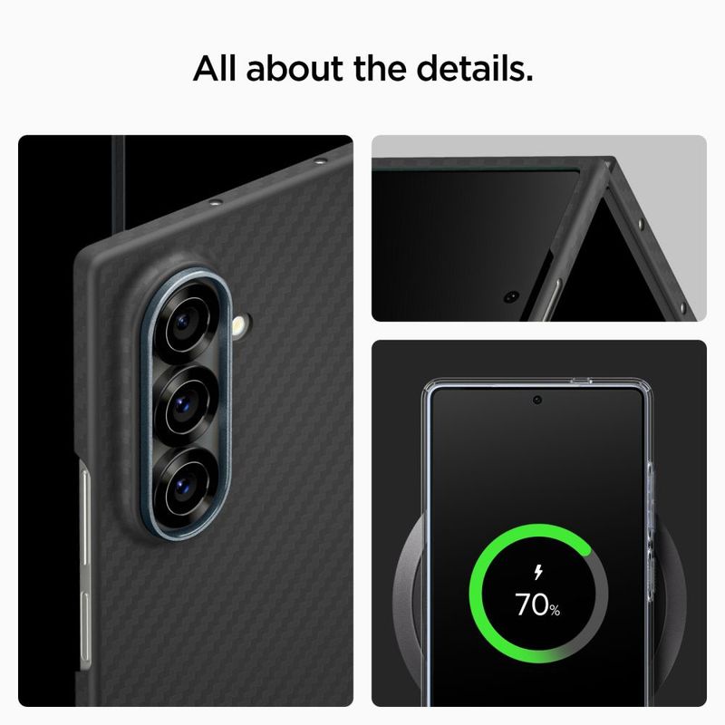 Laptop, Telefoane si Tablete - Telefoane mobile si accesorii - Accesorii Telefoane - Huse telefoane - Husa pentru Samsung Galaxy Z Fold7 - Spigen Air Skin - Aramid Negru - Infinity.ro