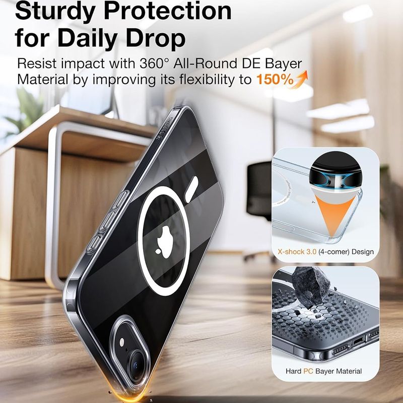 Laptop, Telefoane si Tablete - Telefoane mobile si accesorii - Accesorii Telefoane - Huse telefoane - Husa pentru iPhone 16e - Torras OriginFit-Mag Series - Transparent - Infinity.ro