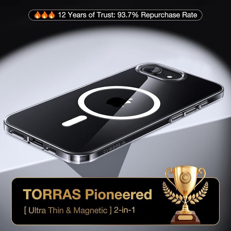 Laptop, Telefoane si Tablete - Telefoane mobile si accesorii - Accesorii Telefoane - Huse telefoane - Husa pentru iPhone 16e - Torras OriginFit-Mag Series - Transparent - Infinity.ro