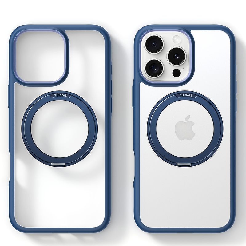 Laptop, Telefoane si Tablete - Telefoane mobile si accesorii - Accesorii Telefoane - Huse telefoane - Husa pentru iPhone 16 Pro - Torras Ostand R Fusion MagSafe Series - Albastru inchis - Infinity.ro