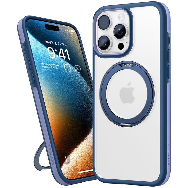 Laptop, Telefoane si Tablete - Telefoane mobile si accesorii - Accesorii Telefoane - Huse telefoane - Husa pentru iPhone 16 Pro - Torras Ostand R Fusion MagSafe Series - Albastru inchis - Infinity.ro