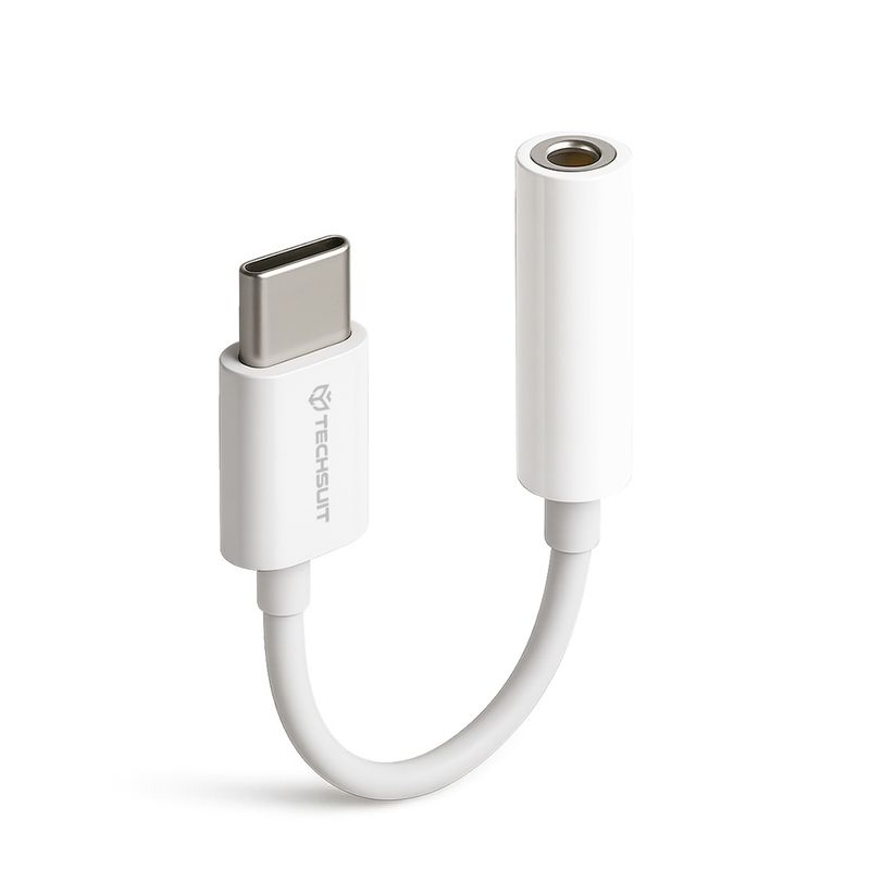 TV, Audio-Video si Foto - Accesorii TV si audio - Cabluri si adaptoare audio - Adaptor Jack, USB-C, Plug&Play (set 2) - Techsuit MusicBox (AC18) - Alb - Infinity.ro