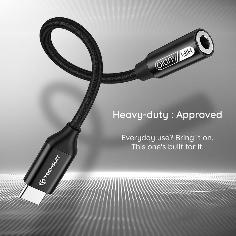 TV, Audio-Video si Foto - Accesorii TV si audio - Cabluri si adaptoare audio - Adaptor Jack, USB-C, DAC, 0.1m - Techsuit FuseXound (AC13) - Negru - Infinity.ro