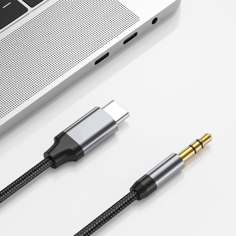 TV, Audio-Video si Foto - Accesorii TV si audio - Cabluri si adaptoare audio - Adaptor tip C, Jack, DAC, 1.5m - Techsuit SoundShell (AC9) - Gri - Infinity.ro