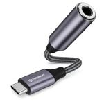 TV, Audio-Video si Foto - Accesorii TV si audio - Cabluri si adaptoare audio - Adaptor Type-C, Jack, Hi-Fi, 3A, 0.1m - Techsuit MusicDoX (AC8) - Gri - Infinity.ro