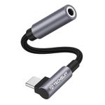 TV, Audio-Video si Foto - Accesorii TV si audio - Cabluri si adaptoare audio - Adaptor Jack, Type-C, Hi-Fi, 3A, 0.1m - Techsuit MusicDoX (AC7) - Gri - Infinity.ro