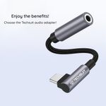 TV, Audio-Video si Foto - Accesorii TV si audio - Cabluri si adaptoare audio - Adaptor Jack, Type-C, Hi-Fi, 3A, 0.1m - Techsuit MusicDoX (AC7) - Gri - Infinity.ro