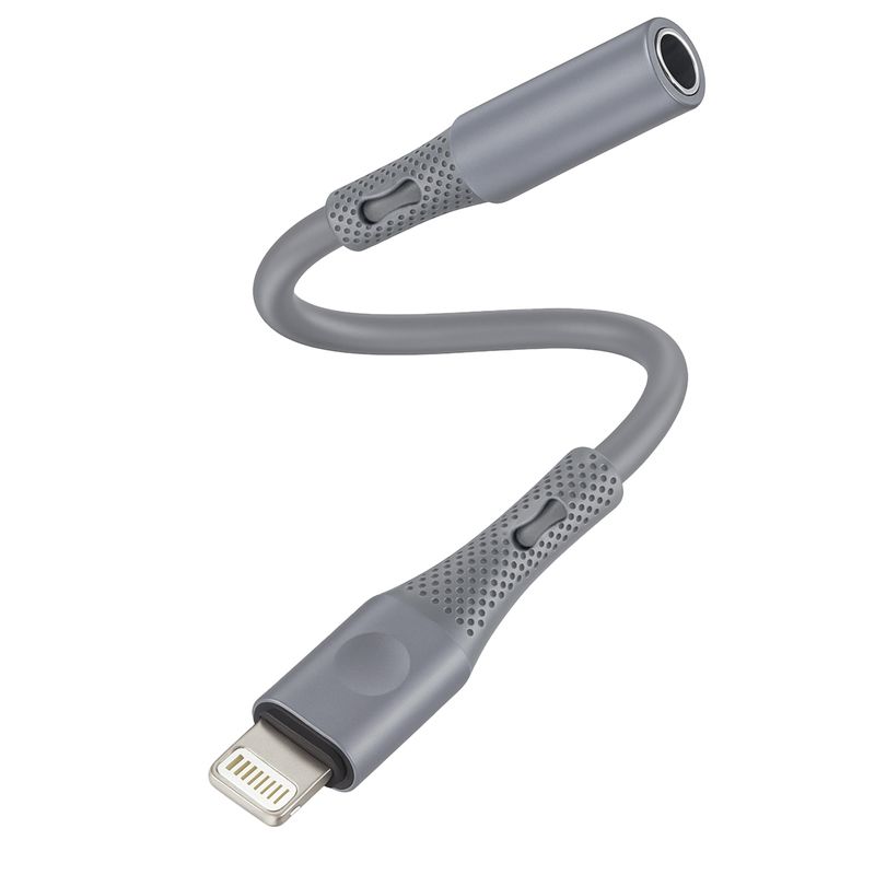 TV, Audio-Video si Foto - Accesorii TV si audio - Cabluri si adaptoare audio - Adaptor Jack, Lightning, Hi-Fi - Techsuit SoundFleX (AC2) - Gri - Infinity.ro