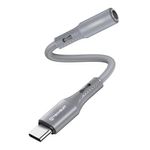 TV, Audio-Video si Foto - Accesorii TV si audio - Cabluri si adaptoare audio - Adaptor Jack, USB-C, Hi-Fi, 0.1m - Techsuit SoundFleX (AC1) - Gri - Infinity.ro