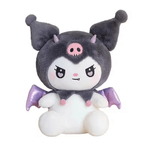 Jucarii, Copii si Bebe - Jucarii si jocuri - Jucarii de plus - Jucarie din Plus, tip Kuromi din seria Hello Kitty Sanrio, dimensiune 20cm, culoare alb/gri/mov ABYZ™ - Infinity.ro