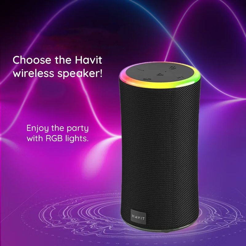 TV, Audio-Video si Foto - Portabile audio - Boxe portabile - Boxa Wireless Portabila Albastrutooth 5.3, RGB Lights, IPX6, 2000mAh - Havit (SK833BT) - Negru - Infinity.ro