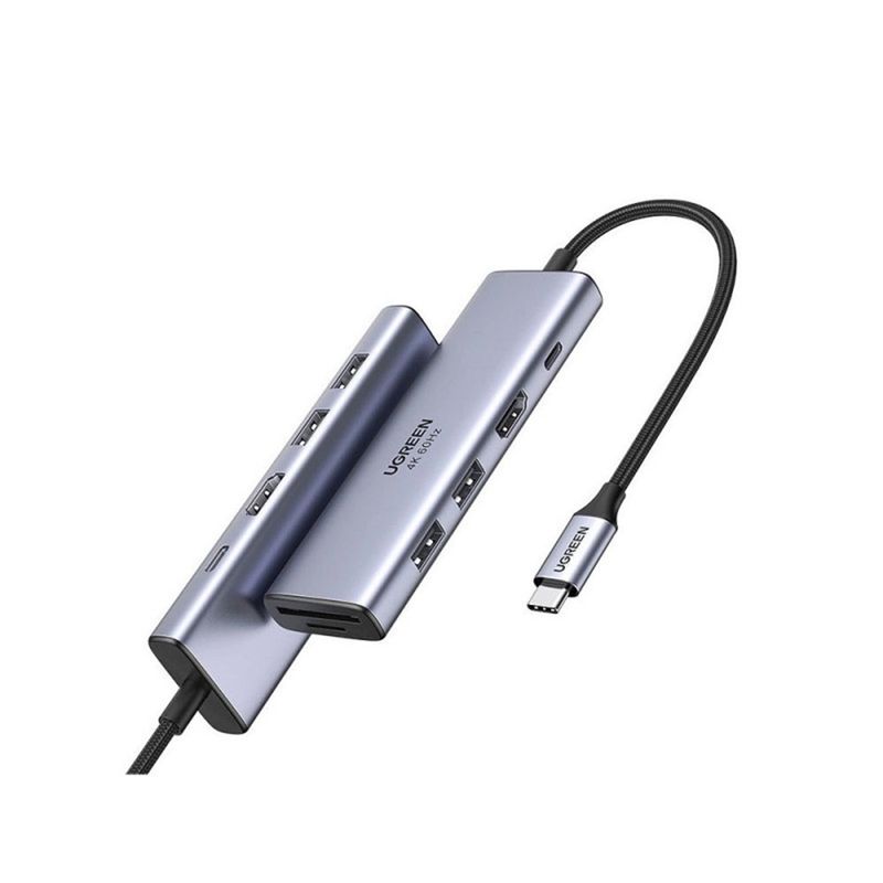 PC, gaming si accesorii - Retelistica - Hub-uri - Hub USB-C la Type-C, 2x USB, HDMI, TF, SD Card - UVerde (60384) - Gri - Infinity.ro