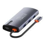 PC, gaming si accesorii - Retelistica - Hub-uri - Docking Station, USB, Type-C, RJ45, 5A, Cablu 0.17m - ColorWay (CW-HUB03) - Argintiu - Infinity.ro