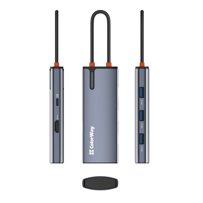 PC, gaming si accesorii - Retelistica - Hub-uri - Docking Station, USB, Type-C, HDMI - ColorWay (CW-HUB01) - Argintiu - Infinity.ro