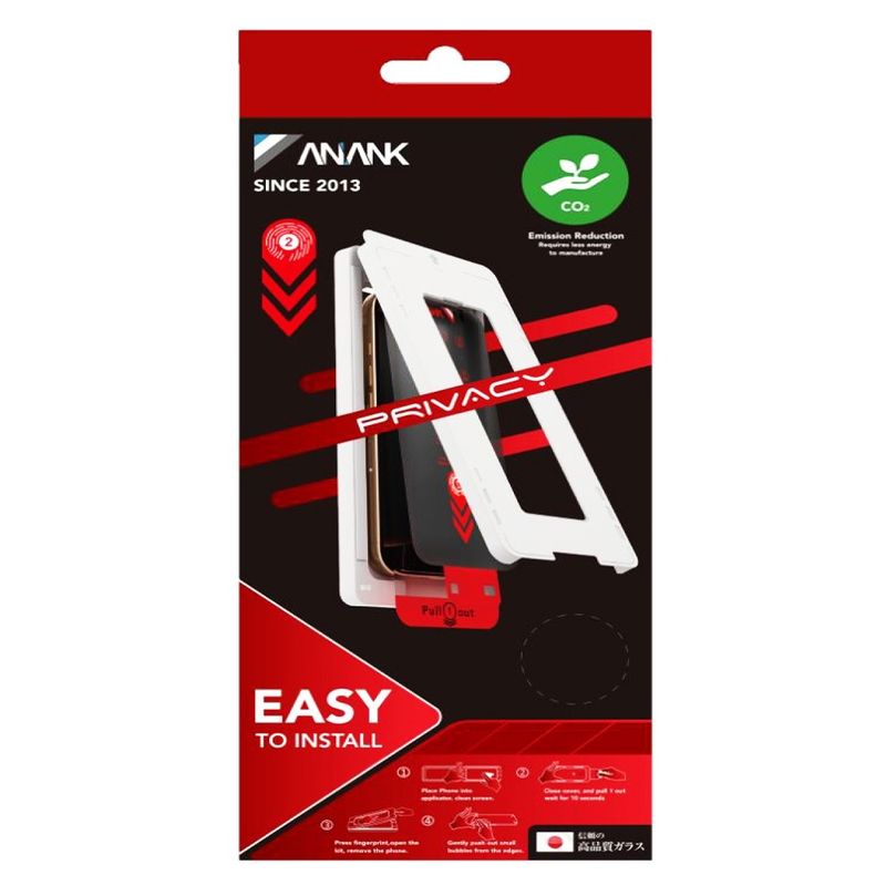 Laptop, Telefoane si Tablete - Telefoane mobile si accesorii - Accesorii Telefoane - Folii protectie telefoane - Folie pentru iPhone 16 - ANANK 2.5D 2X Reinpentruced Privacy Screen Protector - Negru - Infinity.ro