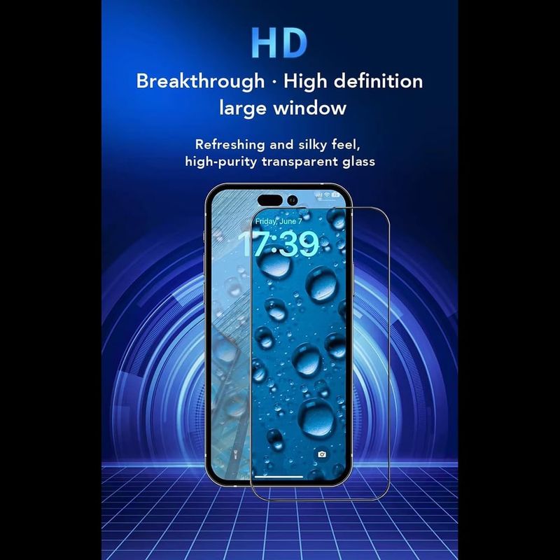 Laptop, Telefoane si Tablete - Telefoane mobile si accesorii - Accesorii Telefoane - Folii protectie telefoane - Folie pentru iPhone 14 Pro - ANANK 2.5D Reinpentruced Edge Screen Protector - Negru - Infinity.ro