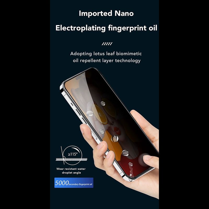 Laptop, Telefoane si Tablete - Telefoane mobile si accesorii - Accesorii Telefoane - Folii protectie telefoane - Folie pentru iPhone 15 Pro - ANANK 2.5D Privacy Screen Protector - Negru - Infinity.ro