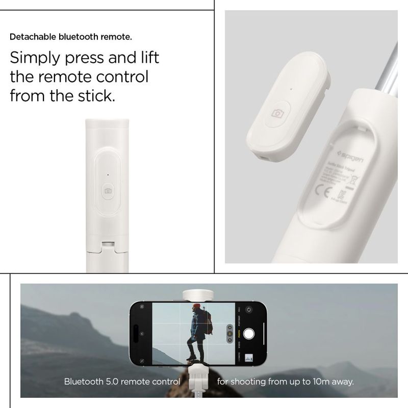 Laptop, Telefoane si Tablete - Telefoane mobile si accesorii - Accesorii Telefoane - Selfie stick-uri - Selfie Stick Albastrutooth cu Telecomanda- Spigen (S541W) - Dune Bej - Infinity.ro