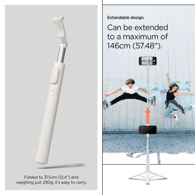 Laptop, Telefoane si Tablete - Telefoane mobile si accesorii - Accesorii Telefoane - Selfie stick-uri - Selfie Stick Albastrutooth cu Telecomanda- Spigen (S541W) - Dune Bej - Infinity.ro
