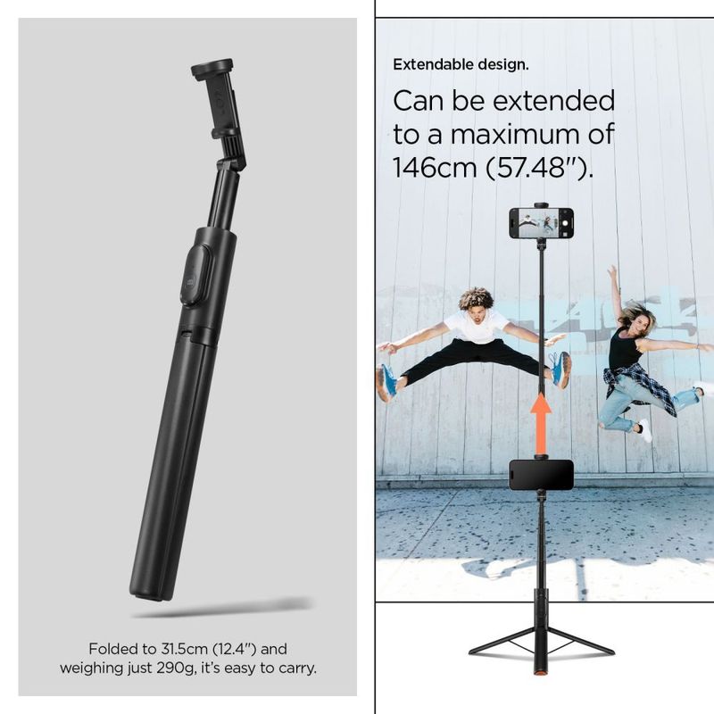 Laptop, Telefoane si Tablete - Telefoane mobile si accesorii - Accesorii Telefoane - Selfie stick-uri - Selfie Stick Albastrutooth cu Telecomanda- Spigen (S541W) - Negru - Infinity.ro